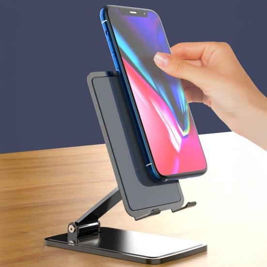 Mobile Phone Holder Stable Metal Adjustable Angle Stand Foldable Anti-Slip Desk Phone Stand for Smartphones Tablets