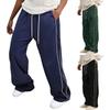 Men's Sweatpants Casual Striped Sport Straight Leg Pants Loose Fit Drawstring Versatile Long Trousers