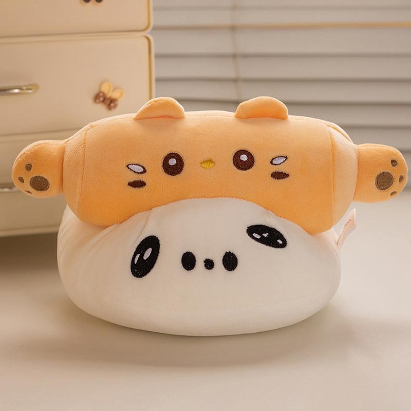 Cartoon Roll Dough Milk Yellow Cat Plush Toy Girl Children Tabletop Decoration