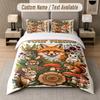 Wolf Fox Theme Custom Text Or Name 3Pcs Bedding Set 1 Flat Sheet & 2 Pillowcases Personalized Home Bedding