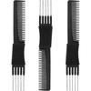3 Pack Carbon Lift Teasing Comb With Metal Prong (black)