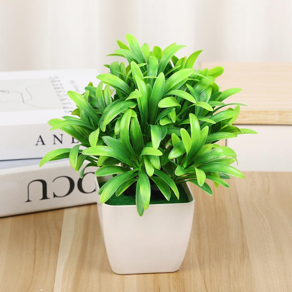 Plastic Artificial Plants Potted 8 Styles Home Garden Decor Grass Plants Pot Ornament Green Bonsai Small Tree