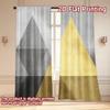 Flat Printing Curtains Without Rod Golden Triangle Abstract Valentine Is Day Festival Versatile Curtain Set Of 2 Minimalist Made Polyester Washable