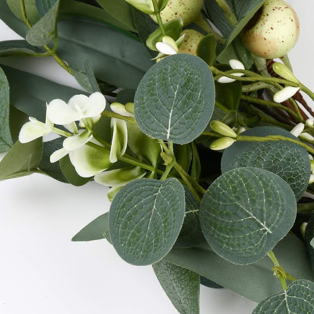 20 Zoll Grün Wohndekor für Wand Veranda Fenster Frühlings-Sommer-Kranz mit Großen Beeren für Alle Jahreszeiten Winter Weihnachten