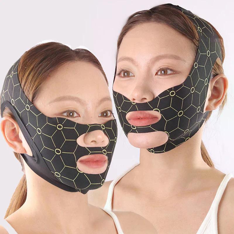 Elastic V Shaped Mask Strap Double Press Face Sculpting Mask Double-Chin Reducer Face Slimming Bandage Face Lift Devices
