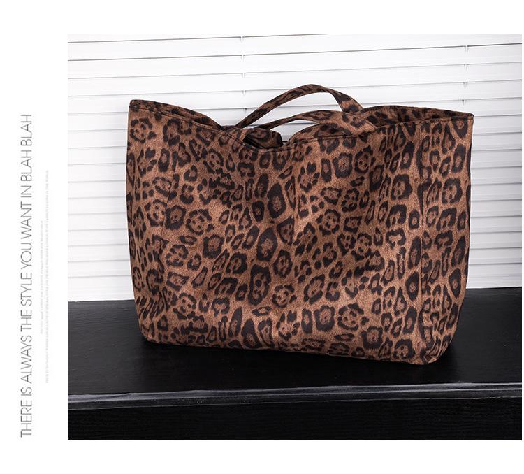 Leopard Print Large Capacity Tote Bag - Versatile Autumn/Winter Shoulder & Commuter Handbag