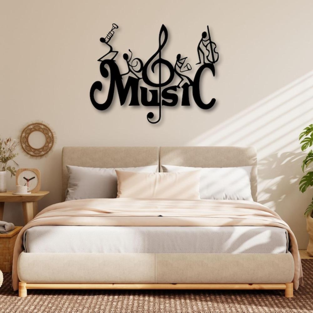 Große Metall-Wandkunst Jazzband Musiker-Silhouette Moderne Musikzimmer-Dekoration Schild Geschenk für Musikliebhaber