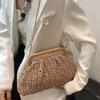 Die diesjährigen beliebten Taschen sind handgewebte, handgetragene Eimertaschen für Damen 2025 neu, kleine, frische Stroh-Umhängetaschen mit einer Schulter.