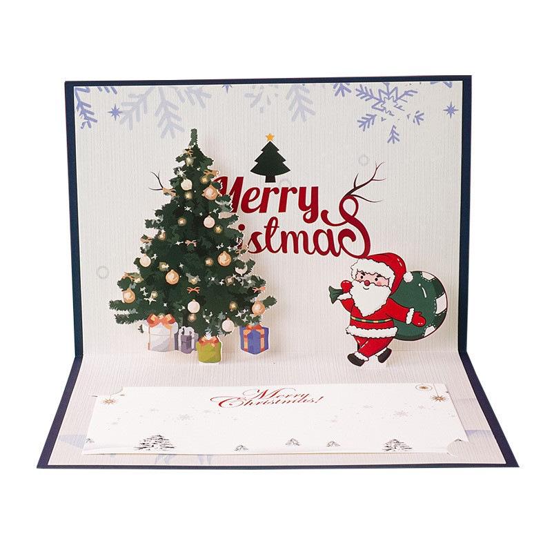 3D Pop-up Christmas Card with Custom Envelope and Hot Stamping