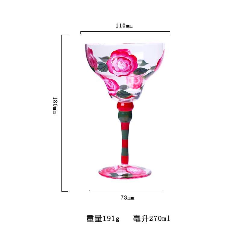 Hand drawn Margarita highfoot glass, juice, cocktail wine glass, water glass 201-300ml