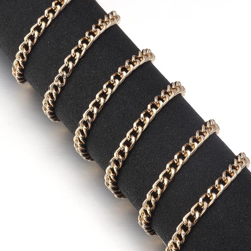 5 Yards/Rolle Metall-Aluminium O-förmige Ketten Gold Silber Farbe Verdrehte Kette für DIY Schmuckherstellung Kleidung Tasche Zubehör Zubehör