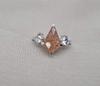925 Sterling Silver Sunstone Crystal Quartz Ring Natural Kite Shape Handmade Jewelry