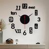 Frameless DIY Wall Mute Clock 3D Mirror Surface Sticker Home  Decor