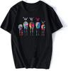 Abstract Art Colored Zebra T Shirt Tumblr Gothic Korean Style Harajuku Men Cotton Short Sleeve Top Tees Streetwear Black