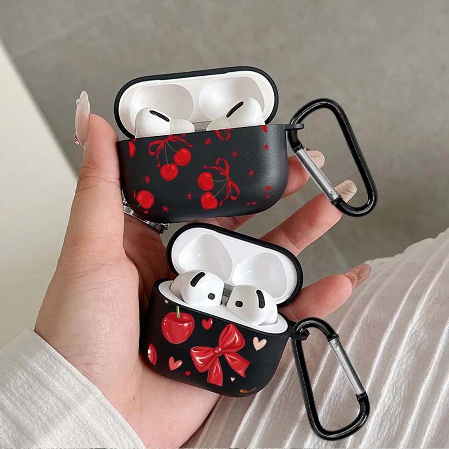 Case For Airpods Pro3 Pro 1 3 Pro2 4 2 Earphone Cases Cover Red Lovely Cherry