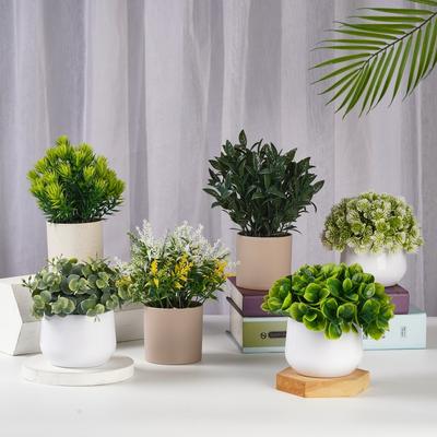 Simulated Green Plants Potted Decorations Fake Flowers Simulated Flower Tabletop Decorations Indoor Green Living Room Decorations