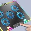 Laptop Radiator Cooler Stand Digital Display Height Adjustable Low Dynamic Lighting Noise Portable Notebook Gaming Cooling Pad Slim