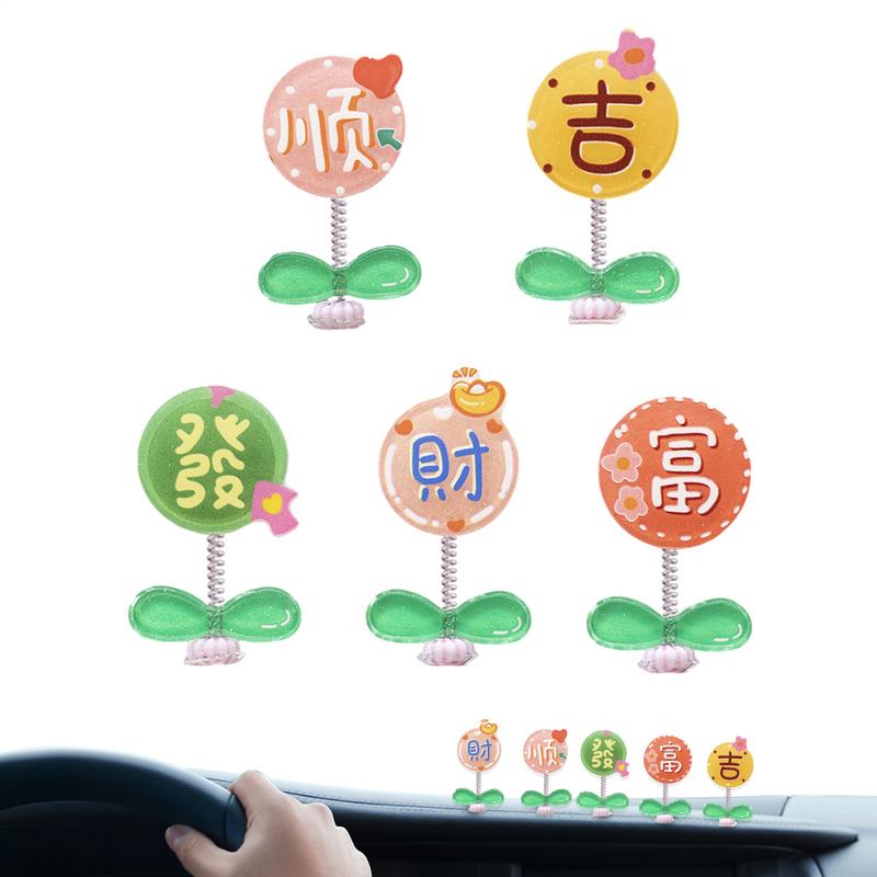 

Nodding Head Flower Car Ornament Automotive Interior Accessories Automotive Interior Mirrors Car Dashboard Decor For Women Men червоний