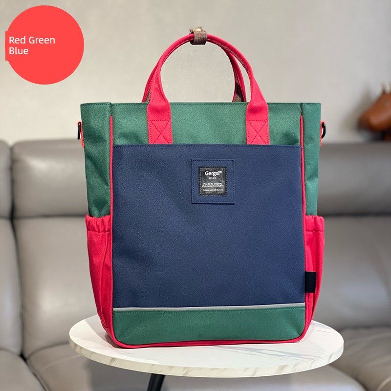

Upgraded Daily Weekend Tuition Bag Neutral Handbag Large Red Green Blue (Neutral Tote Tux Bag)