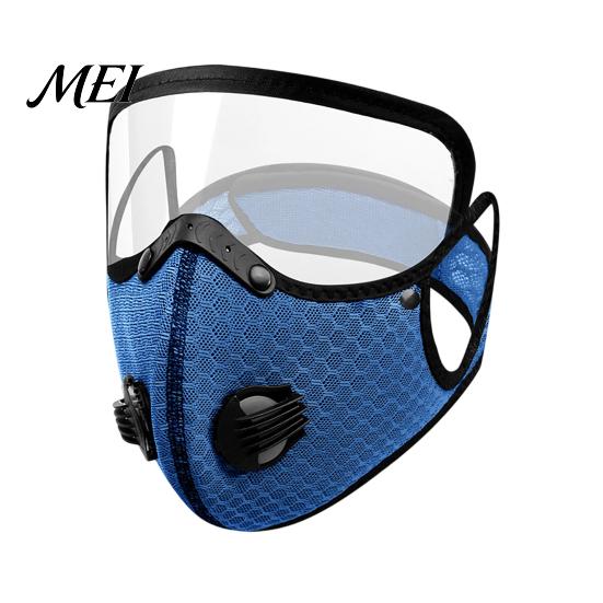 Safety Face Mask Cycling with Eye Shield, Breathing Valve, Lightweight Shield Protection Windproof Dust-proof Adjustable Goggle Protective All-weather