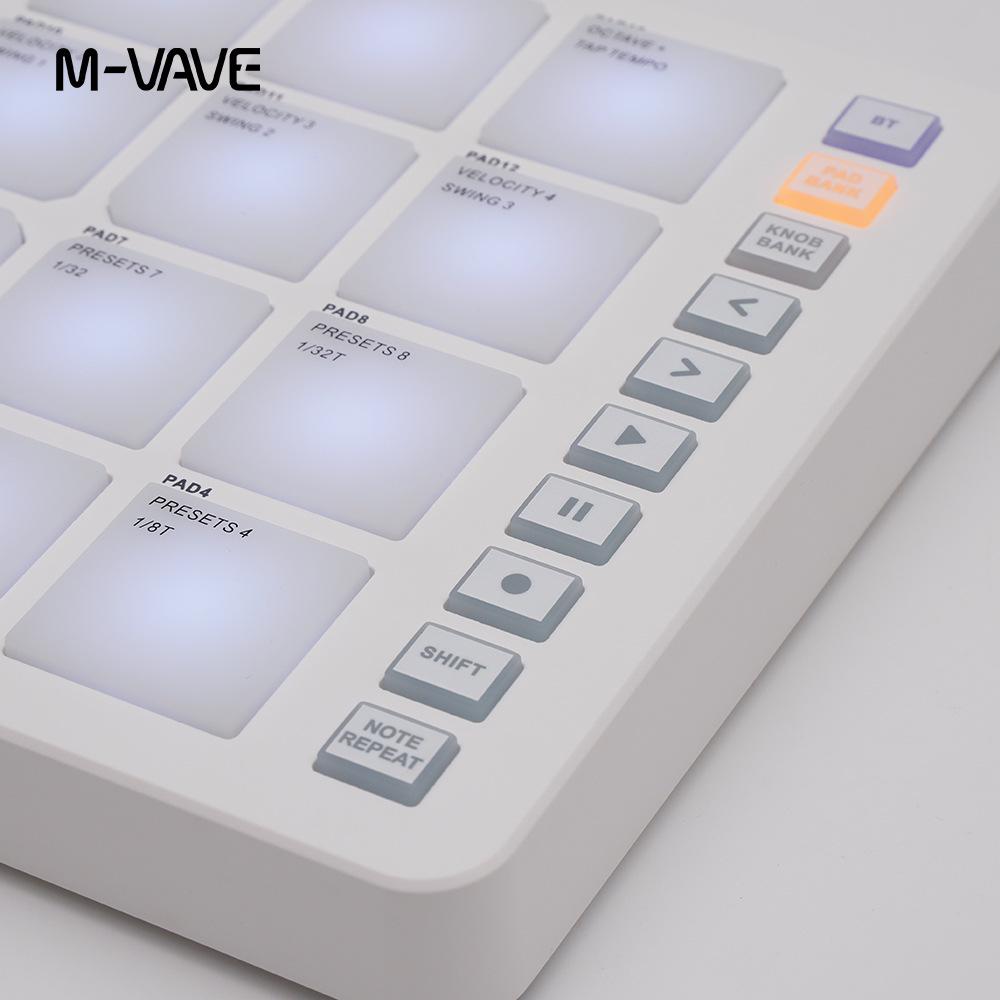 RGB Backlit MIDI Controller Drum Pads with Mixer and Rhythm Keyboard