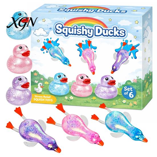 Stress Relief Toy 1 Set Squeeze Duck Rabbit Animal Love Heart Pinch Reduction Gadget Sensory Soft Stretchy Ball Relaxation Fidget Party Favors Tool
