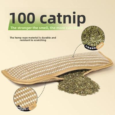 Almofada de Erva-gateira, Dentição, Mastigável, Brinquedo para Gato Limpa-dentes para Aliviar o Tédio, Arranhador de Juta para Dentição