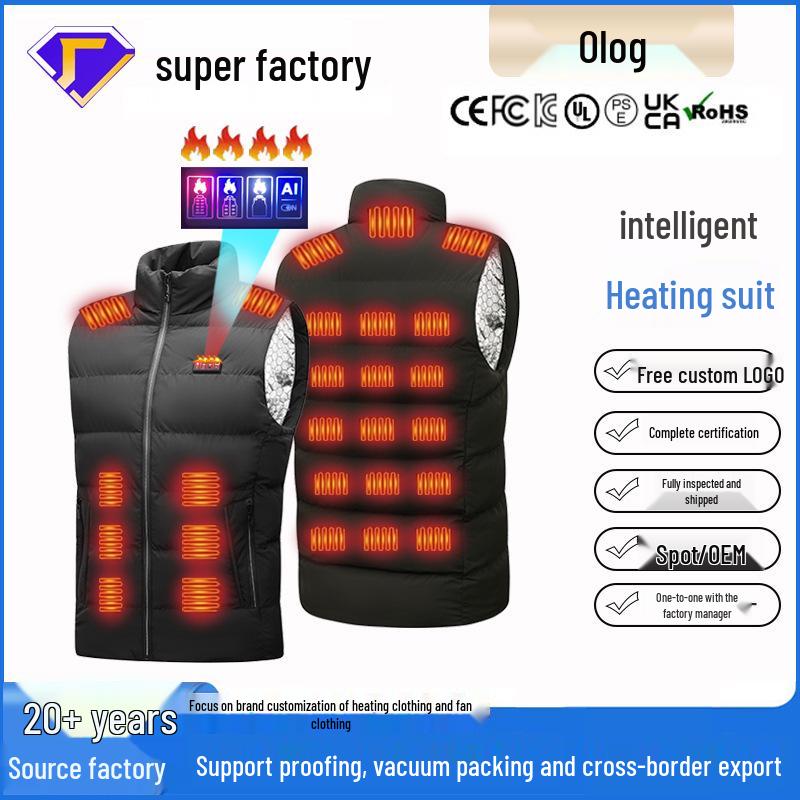 Wow Oh Smart USB-Powered Heated Vest for Men - 26-Zone Temperature Control