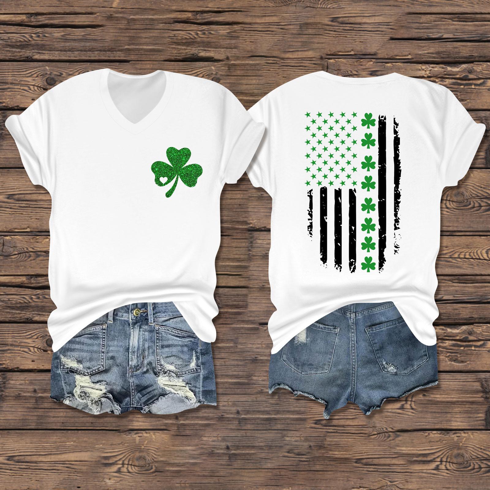 

Женская повседневная одежда St. Футболка с короткими рукавами и V-образным вырезом с принтом Патрика XXXL белый