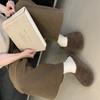Baotou half slippers fashionable outer wear 2025 autumn and winter muffin thick-soled versatile one-pedal lazy shoes lamb wool cotton mop
