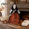 Multi-use Witch Decor Halloween Kitchen Doll, Small Statue with Broom, Three-dimensional Tabletop Party Decoration for Table Fireplace Holiday