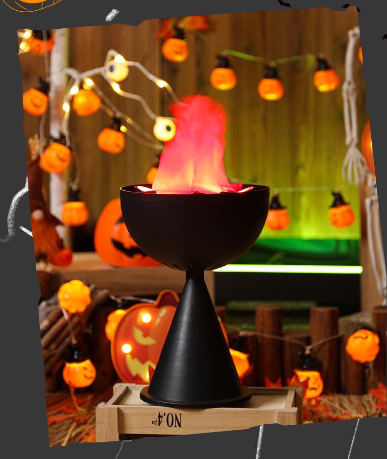 LED Halloween Flammen Feuerstelle Ornamente - Gruselige Hängedekorationen mit künstlichen Flammen für Spukhaus