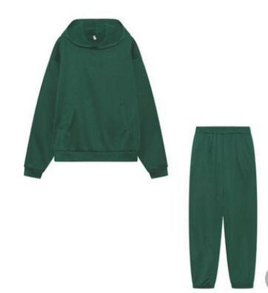 Europäischer & Amerikanischer Lässiger Damen-Sweatshirt- und Hosen-Set mit Verdickten Langärmeln