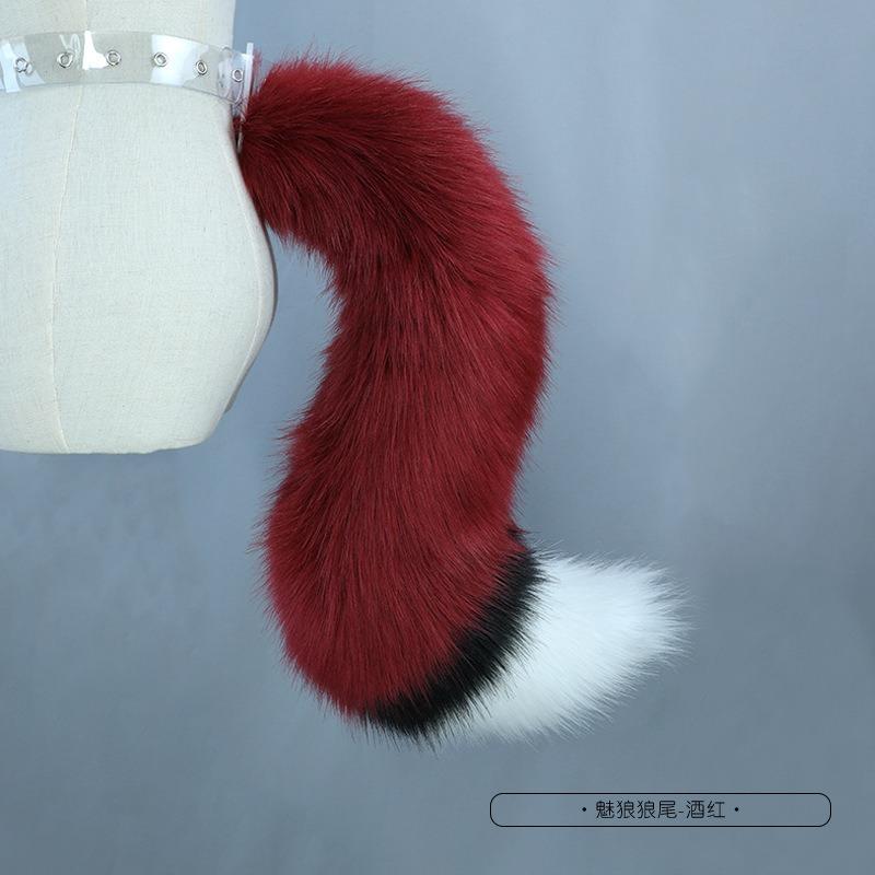 Simulation beast ears tail plush handmade comic show party cosplay dress up headdress hair accessories headband wolf suit