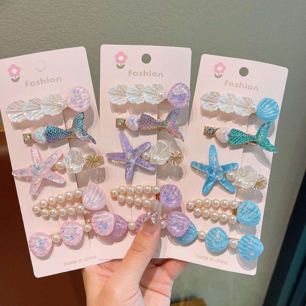 Pince à Cheveux Étoile de Mer Coquillage Colorée pour Filles - Accessoires pour Cheveux d'Enfants