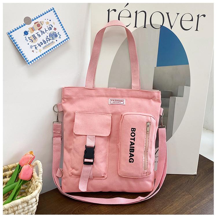 Canvas Tote Bag For Women Large Capacity Casual Shoulder Crossbody Urban Style