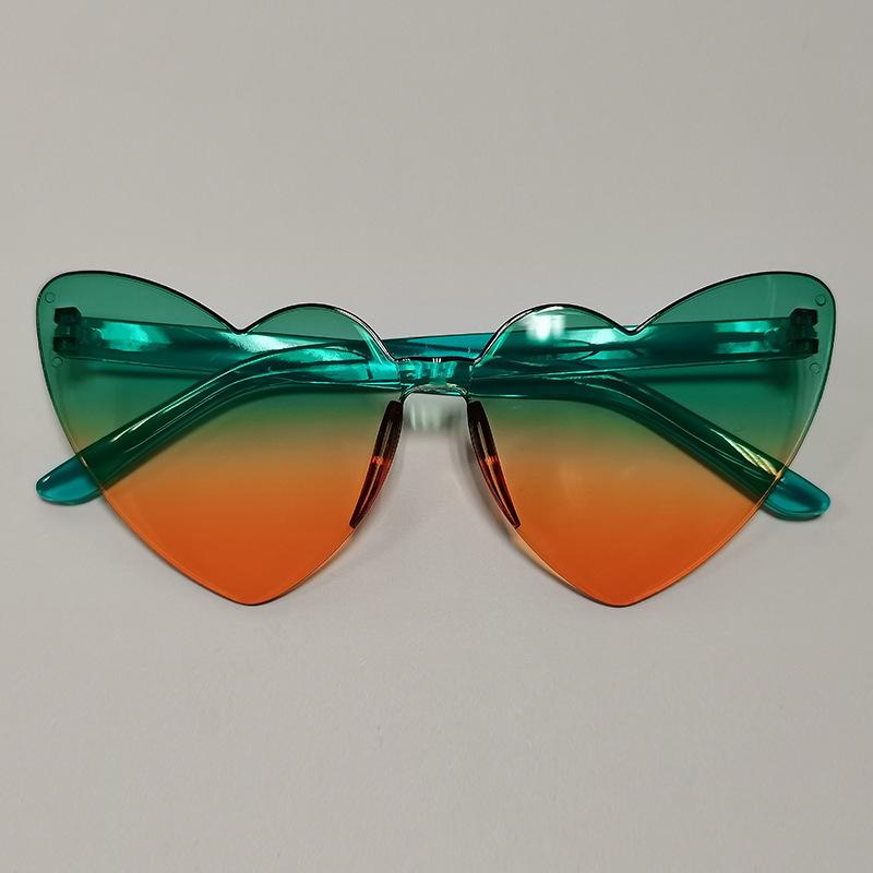 Thin peach heart sunglasses love sunglasses jelly color rimless heart type one-piece glasses candy color eyes