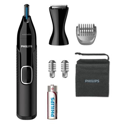 Philips Face Styling Kit Hair Nose Etiquette for (Nose Trimmer, Trimmer, Nose, Ears, Eyebrows, Beard) NT5650/16 Black/Silver