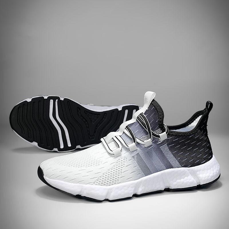 Gradually Change Color Foreign Trade Men's Shoes Summer Breathable Casual Sports Shoes Mesh Popcorn Soft Sole Running Shoes Couple