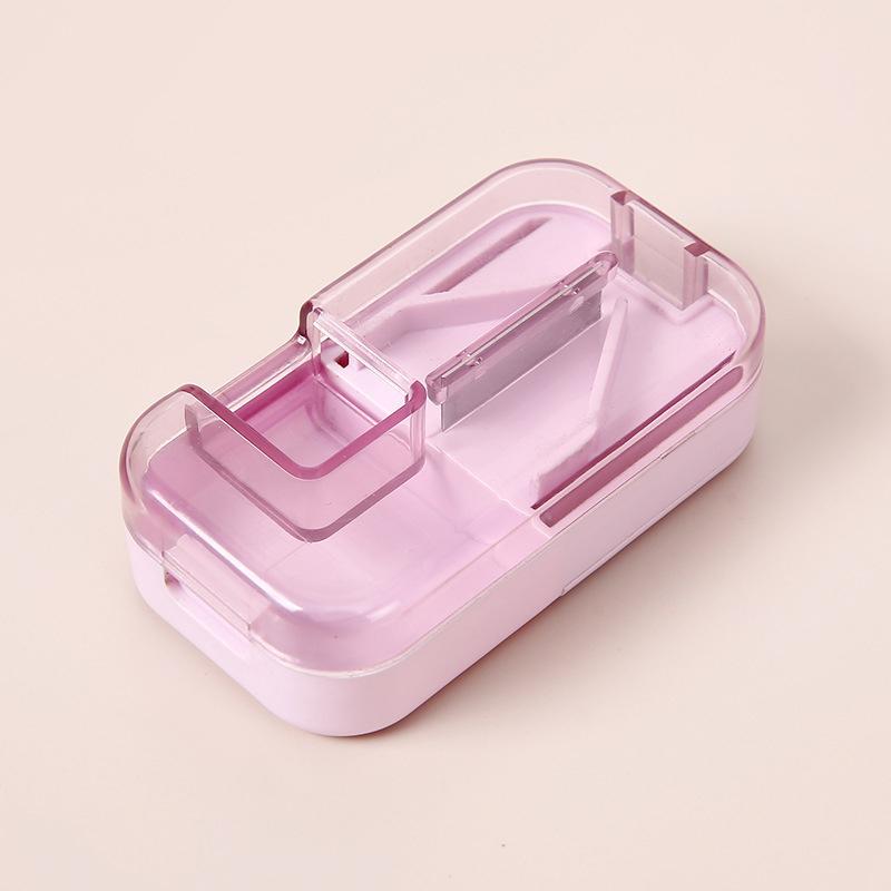 

Multifunctional Medicine Tablet Cutter Pill Cutter Tablet Storage Box Medication Splitter Mini Portable Pill Dispenser 1Pcs розовый