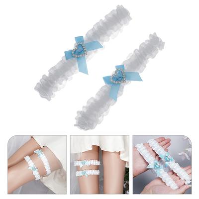 Brautstrumpfband aus Spitze für Hochzeit, Zubehör, Geschenke für die Braut, Strumpfbänder, Blau