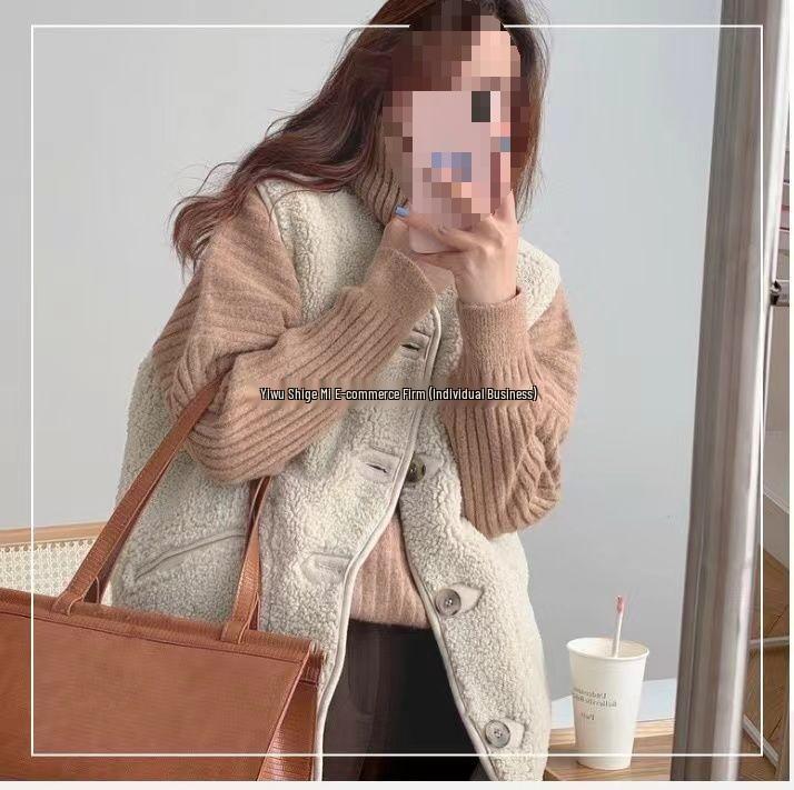 Women's 2023 Autumn/Winter Faux Fur Sleeveless Jacket - Korean Style Loose Fit Trend