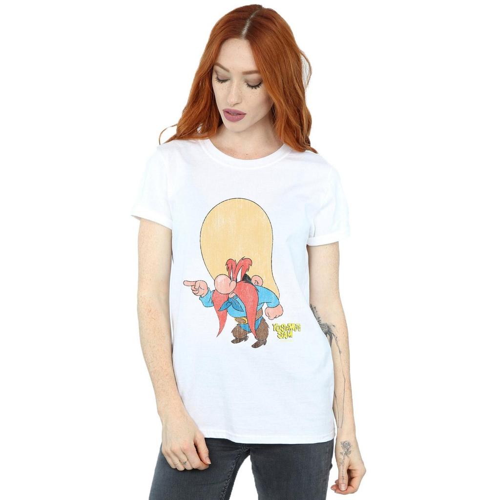 Looney Tunes Womens/Ladies Yosemite Sam Distressed Cotton Boyfriend T-Shirt