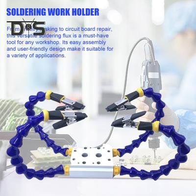 Third Hand Benches Soldering Iron Holder with Flexible Arm 360-degree Rotation Multifunctional Helping Hands Circuit Board Welding Repair Tool