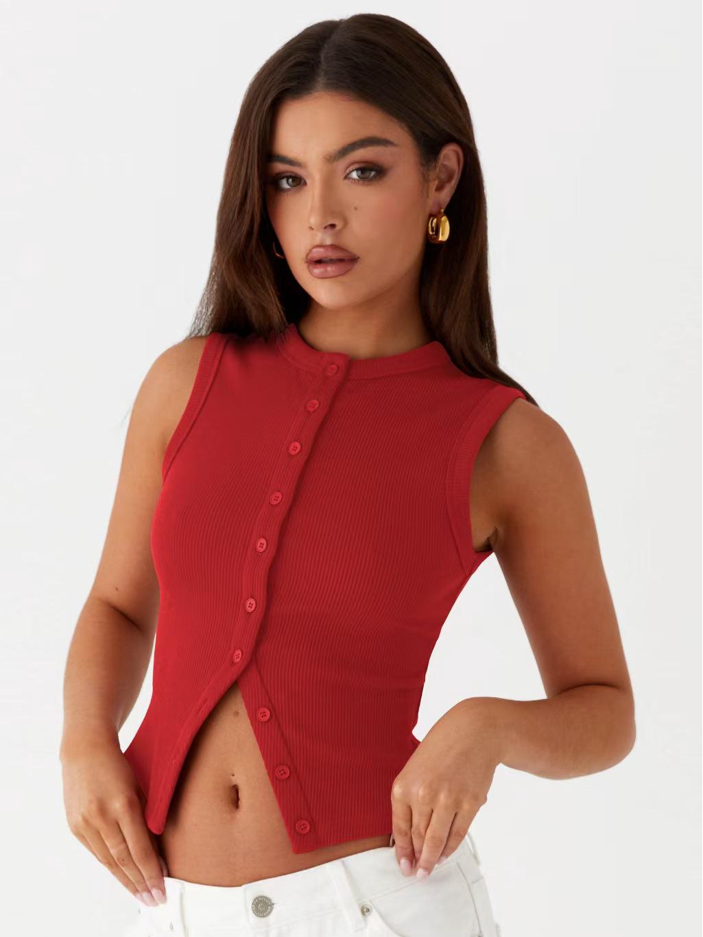 

Женская майка-топ без рукавов в рубчик приталенного кроя в европейском и американском стиле на весну/лето 2025 года, стиль Y2K M белый