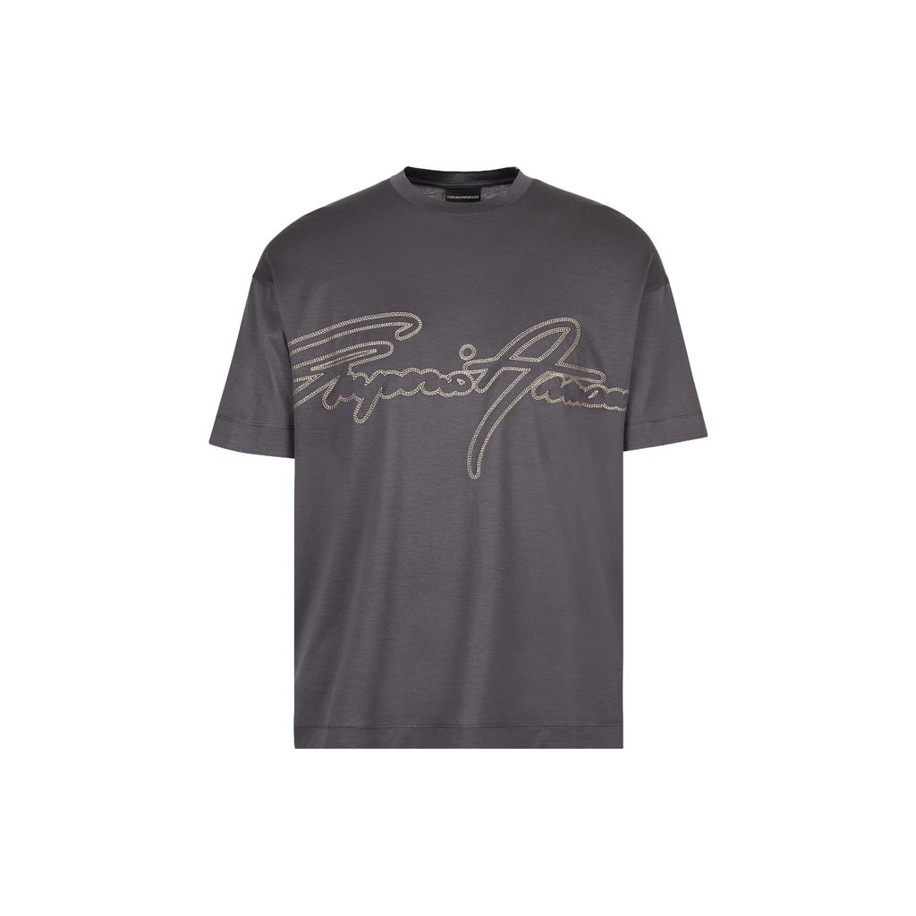 Emporio Armani Logo Letter Decorative Short Sleeve T-Shirt Men Tops 3R1TV2-1JUVZ-0651
