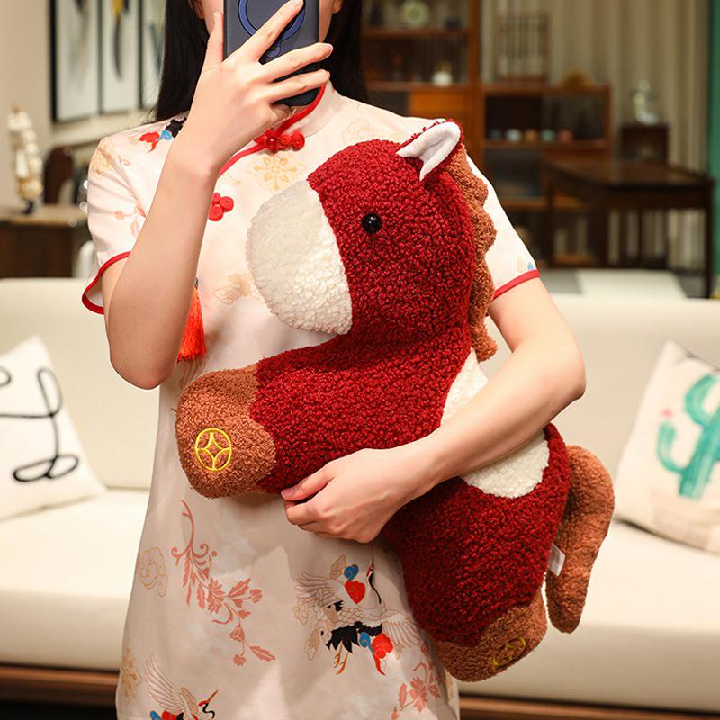 Chinese Year of the Horse Plush Doll and Pillow – Spring Festival Decor