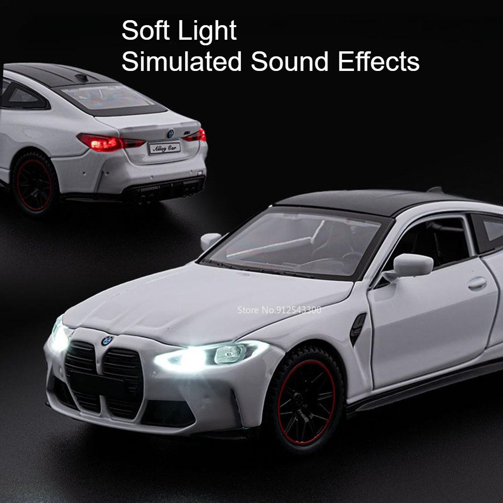 1:32 M4 Coupe 320i Model Toy Car Alloy Body Rubber Tires Doors Opened Pull Back Simulation Toys Models Presents for Children