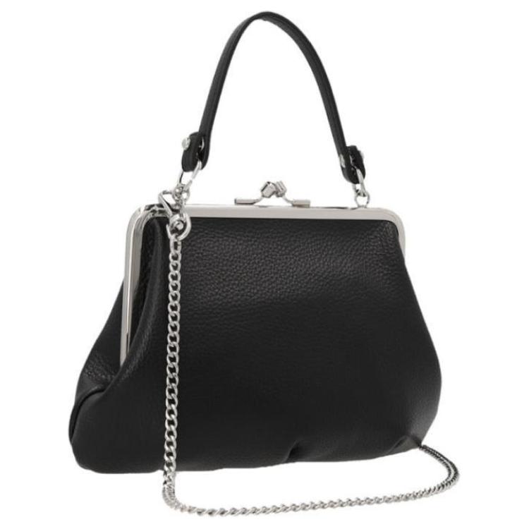VIVIENNE WESTWOOD Queen Mother Silver Buckle Synthetic Leather Shoulder Tote Bag Women Handbags Black 52020003S000DPFN403
