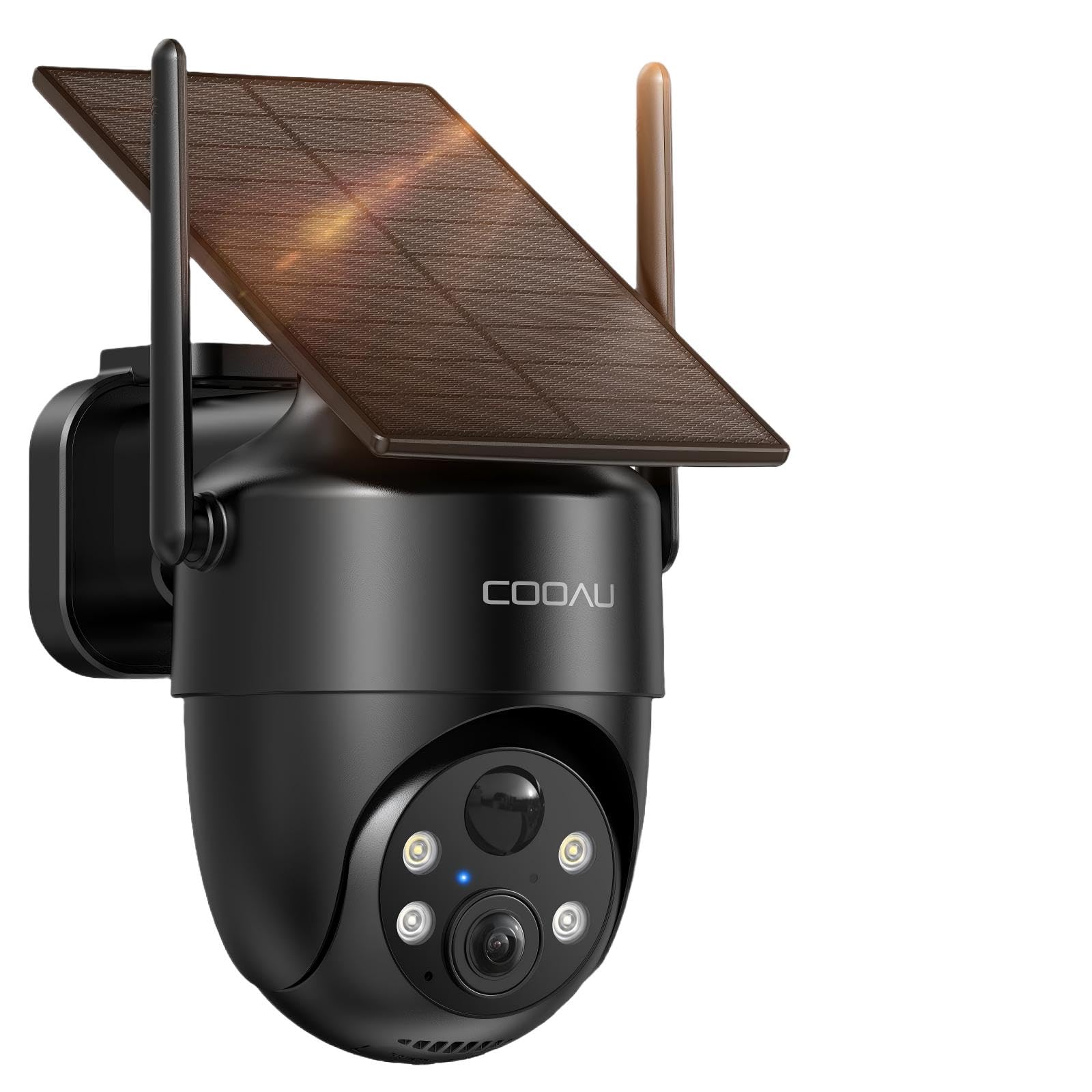 

COOAU 2025 True Solar Integrated Security Camera with 5 Outdoor Solar Fully No Power Supply or Wiring Night Nighttime Color External 5DBI Outdoor